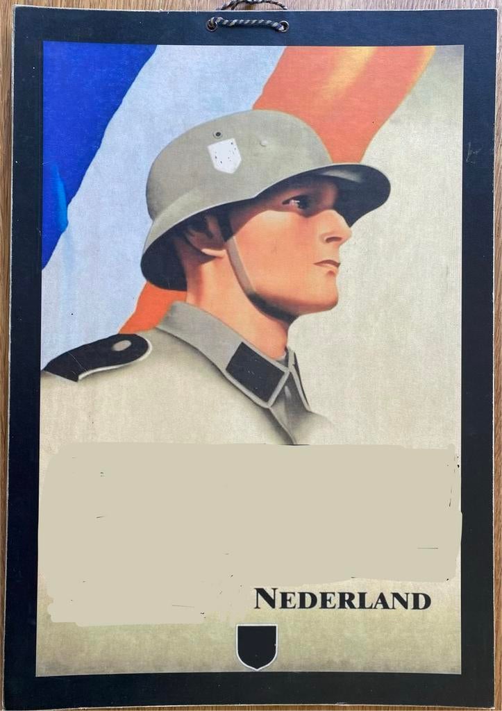 Schoolplaat Landstorm Nederland wo2 nsb, Verzamelen, Ophalen of Verzenden, Duitsland, Foto of Poster