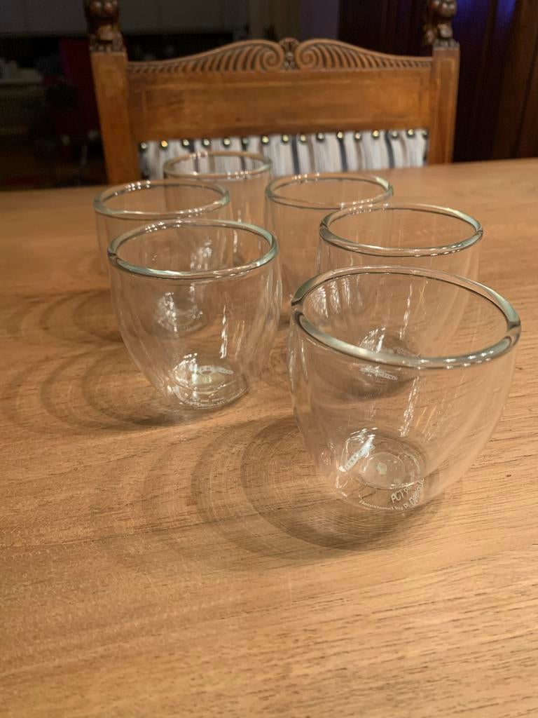 Intermezzo dubbelwandige espresso glazen - 6 stuks, Ophalen, Glas of Glazen, Overige stijlen, Glas