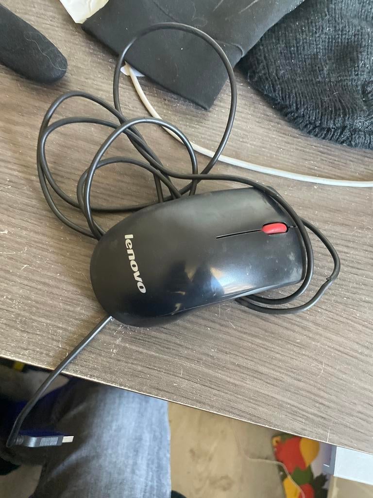 Lenovo Bedrade Computermuis - Zwart, Computers en Software, Muizen, Ophalen, Rechtshandig, Muis, Gebruikt
