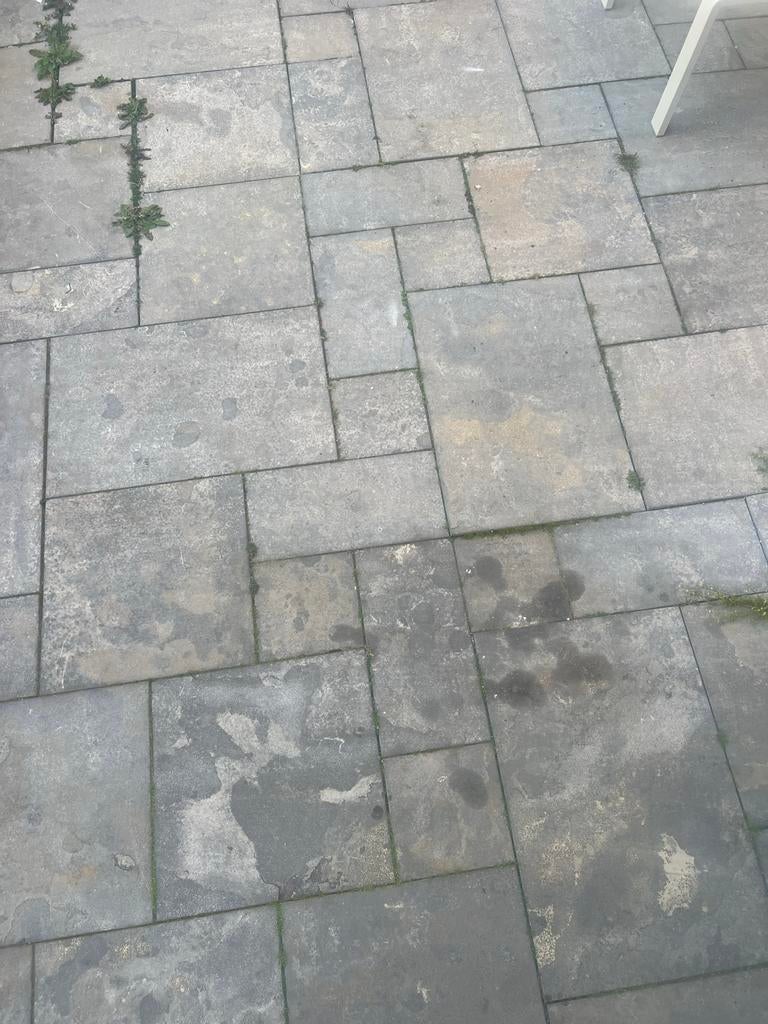 Natuursteen tegels ca 15 m², Tuin en Terras, Ophalen, Gebruikt, 10 m² of meer, Beton