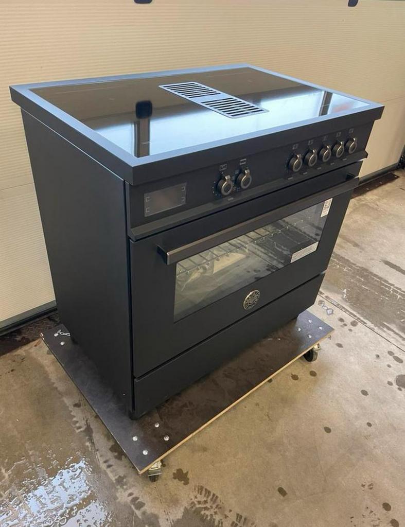 BERTZZONI AIRTEC INDUCTIE FORNUIS MET AFZUIGING Mat Zwart, 60 cm of meer, Nieuw, Energieklasse A of zuiniger, Inductie