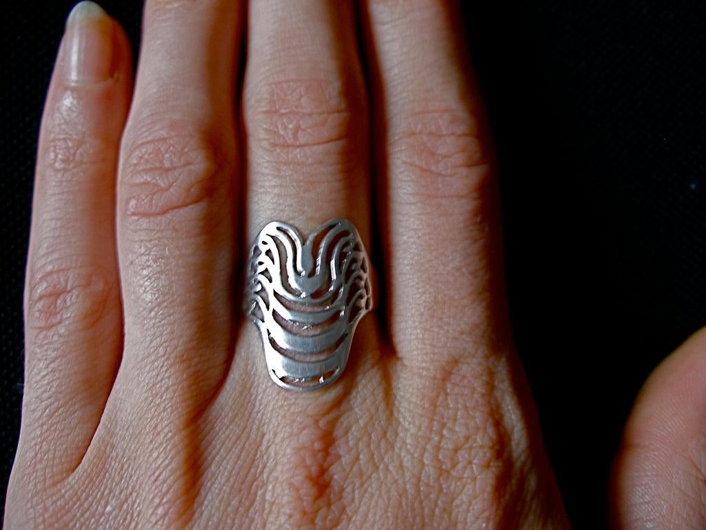 Zilveren 925 zilver ring opengewerkt fantasiefiguur mt 17.25, Verzenden, Nieuw, 17 tot 18, Dame