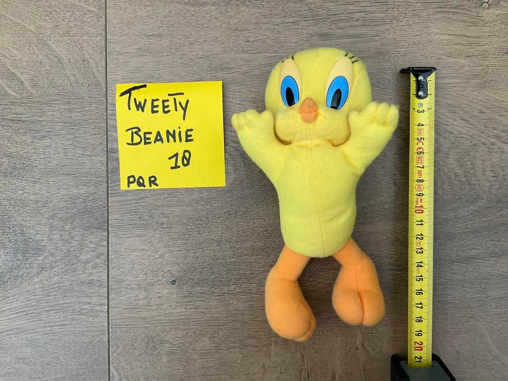 Zgan gebruikte, niet kapot, Tweety beanie knuffel ca 15cm, Ophalen, Looney Tunes, Zo goed als nieuw, Beeldje of Figuurtje