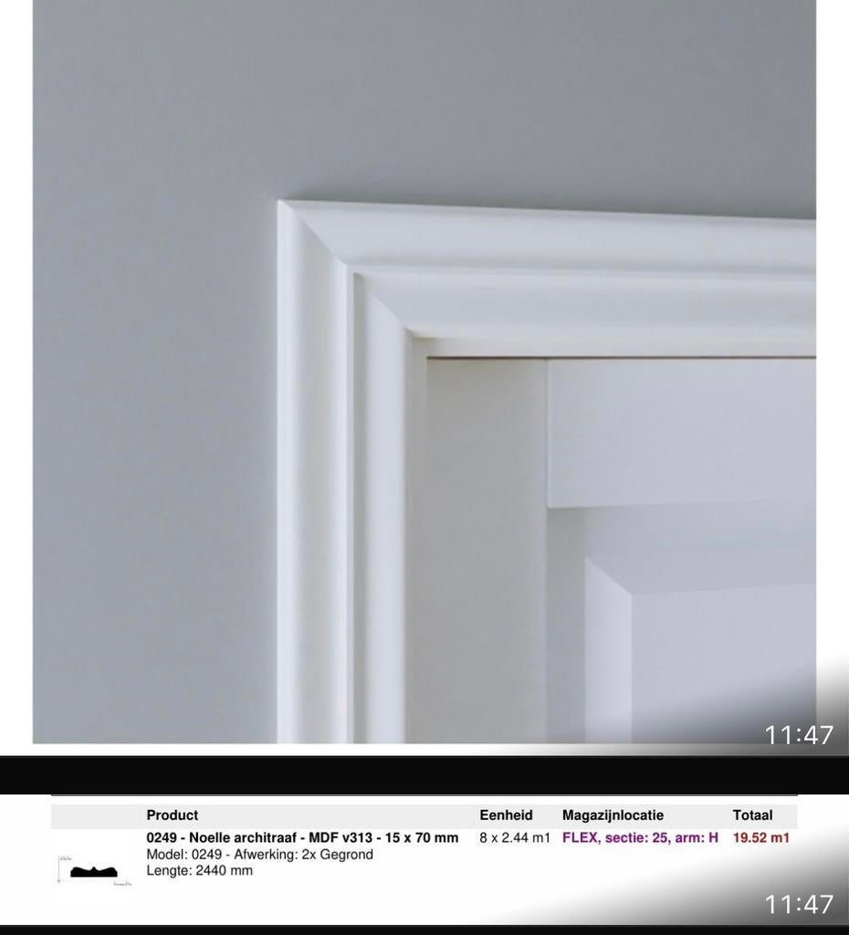 Witte deurlijsten / architraven 8 stuks, 80 tot 100 cm, Binnendeur, Nieuw, Ophalen of Verzenden