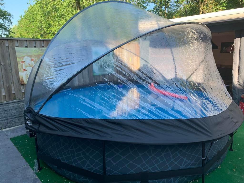 Intex zwembad 360cm met koepel zandfilterpomp en verwarming, Ophalen, Minder dan 80 cm, Rond, 300 cm of meer