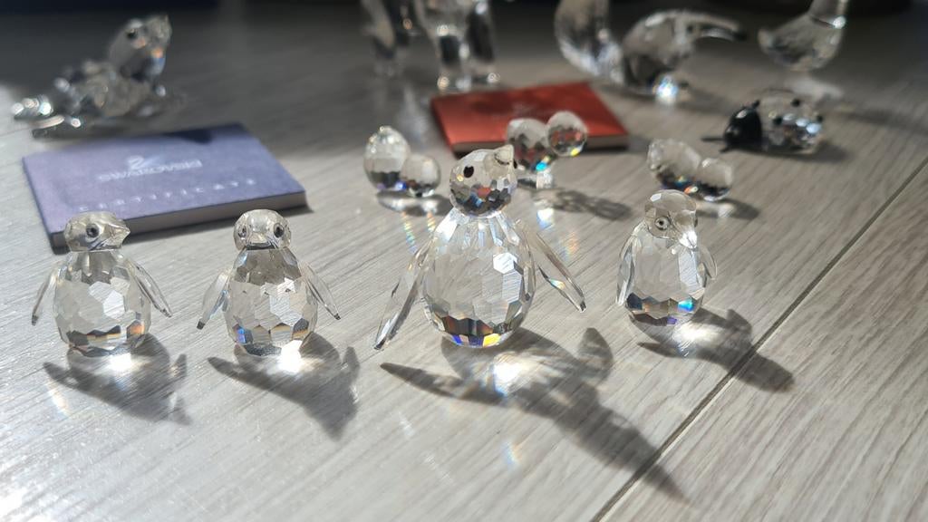 Swarovski kristal pinguïn familie - 4 figuren, Verzamelen, Swarovski, Ophalen of Verzenden