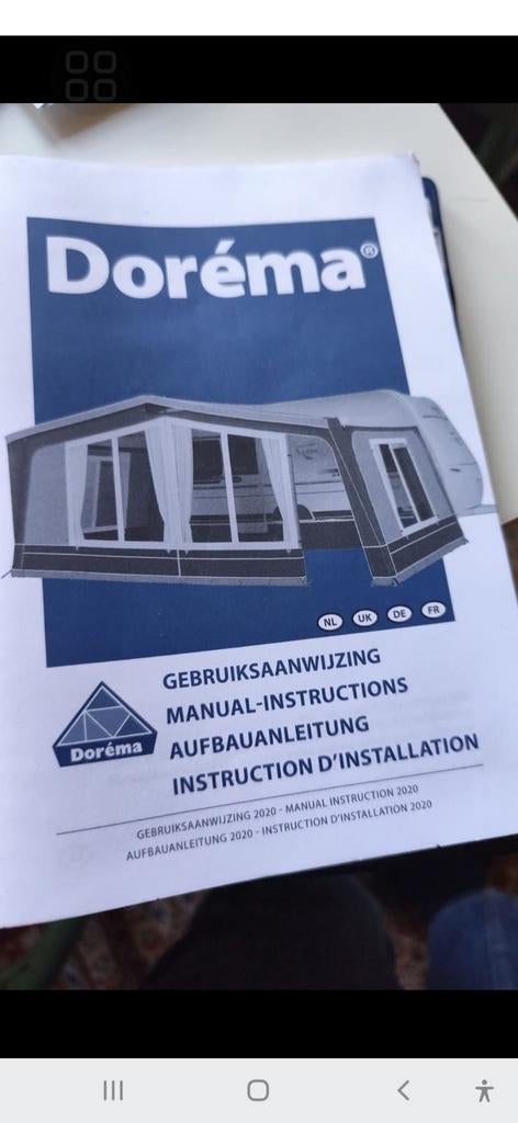Voortent Dorema met aanbouw en grondzeil, Caravans en Kamperen, Voortenten en Luifels, Ophalen, Zo goed als nieuw, Dorema