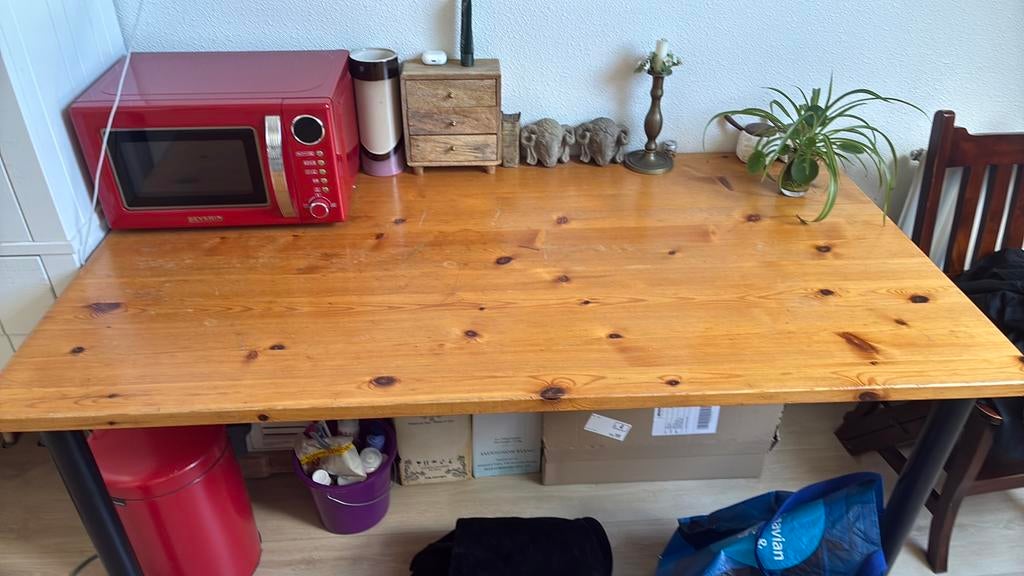 Gratis tafel 150 x 80, Huis en Inrichting, Tafels | Eettafels, Ophalen, Gebruikt, 100 tot 150 cm, 50 tot 100 cm