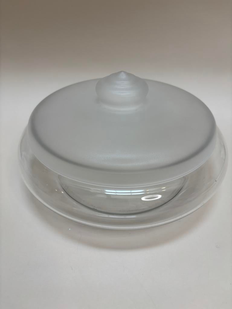 Glazen koekdoos bonbonnière Jacques Boon Leerdam, Antiek en Kunst, Antiek | Glas en Kristal, Ophalen of Verzenden