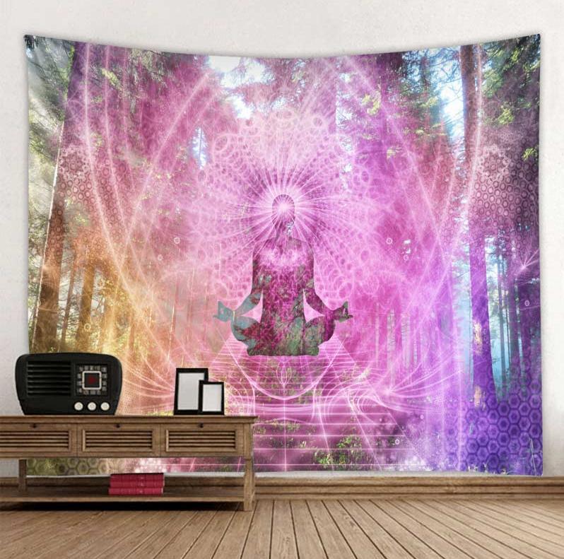 Roze Boeddha Wandkleed / 3D Wand Kleed Buddha Meditatie, Verzenden, 50 tot 100 cm, Rechthoekig, Nieuw