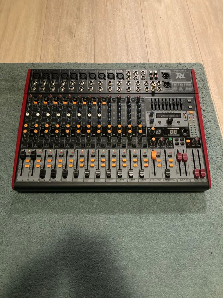 Power Dynamics PMD-S1603 Mengpaneel DSP MP3 USB - Nieuwstaat, Ophalen, Zo goed als nieuw, 10 tot 20 kanalen, Microfooningang