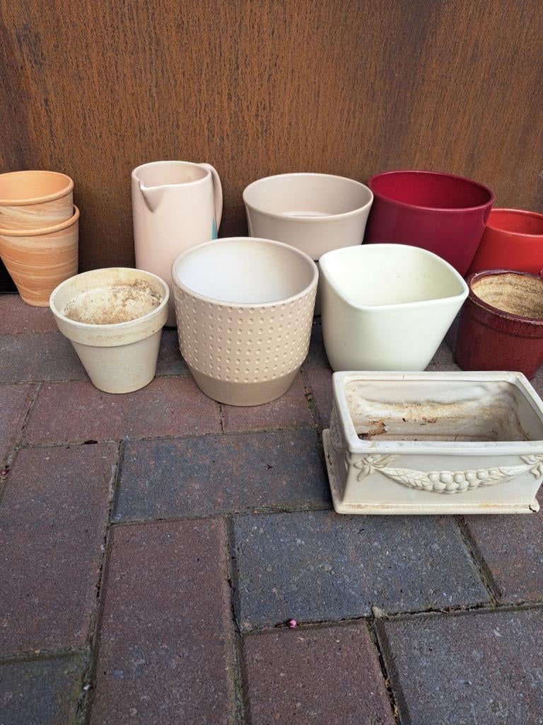 Potterie binnen en buiten, Tuin en Terras, Kunststof, Rond, Binnen, Ophalen of Verzenden