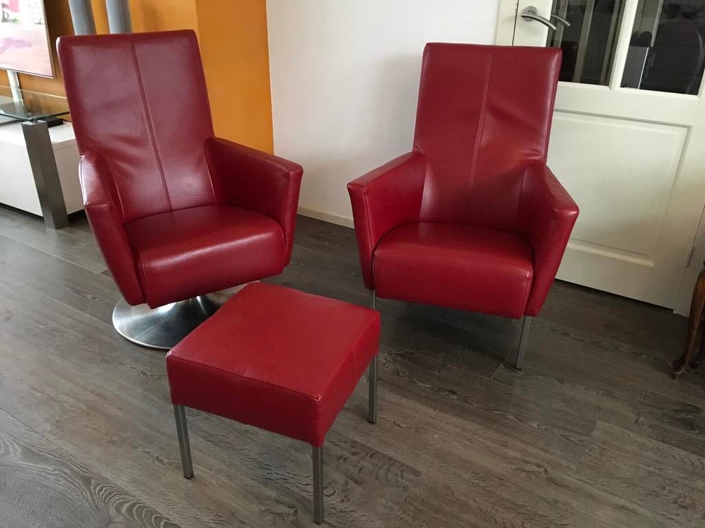 Design fauteuils/moderne stoelen/fauteuils/stoel, Ophalen of Verzenden, Zo goed als nieuw, Leer, Fauteuils/stoelen/set/leer/moderne/desigen/luxe/twee/2