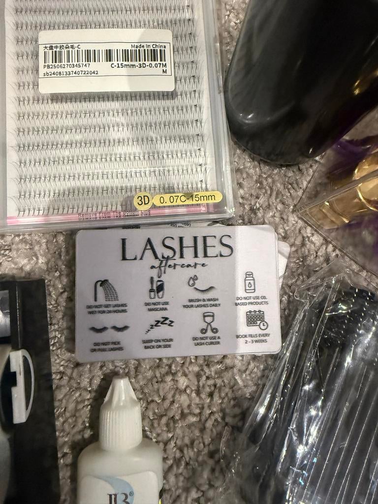 Complete set wimperextensions spullen, Ogen, Zwart, Ophalen of Verzenden, Zo goed als nieuw