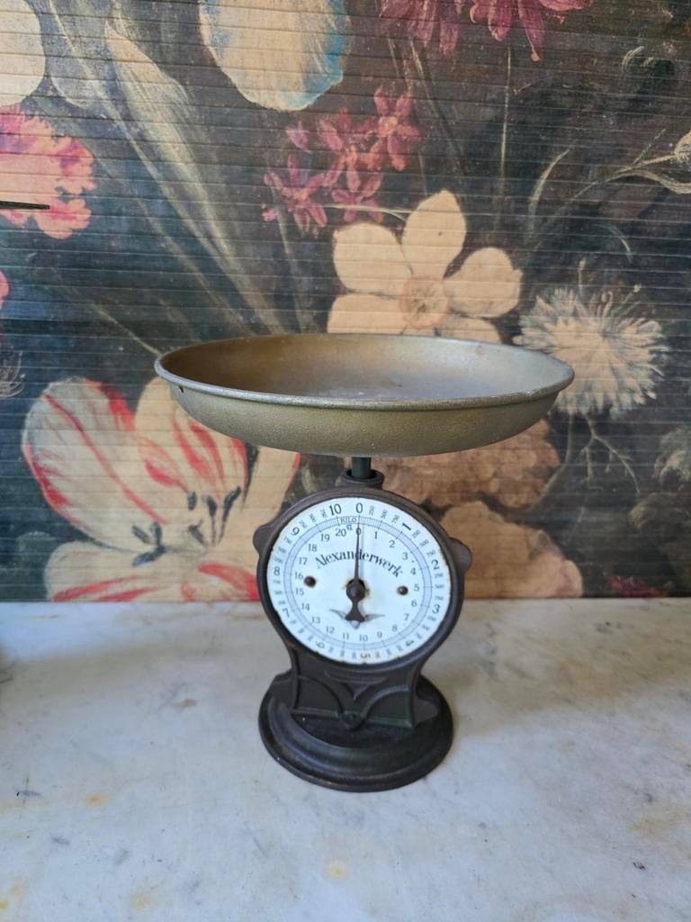 Antiek gietijzeren weegschaal Alexanderwerk, Antiek en Kunst, Antiek | Keukenbenodigdheden, Ophalen of Verzenden