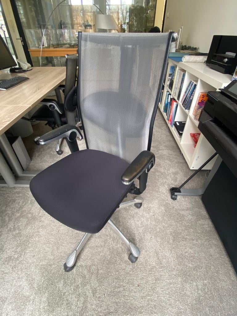 3 ergonomische bureaustoelen, Ophalen, Gebruikt, Zwart, Bureaustoel