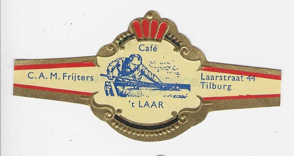 abonnee 1 -1239-  cafe t laar   tilburg, Verzamelen, Ophalen of Verzenden, Sigarenbandjes