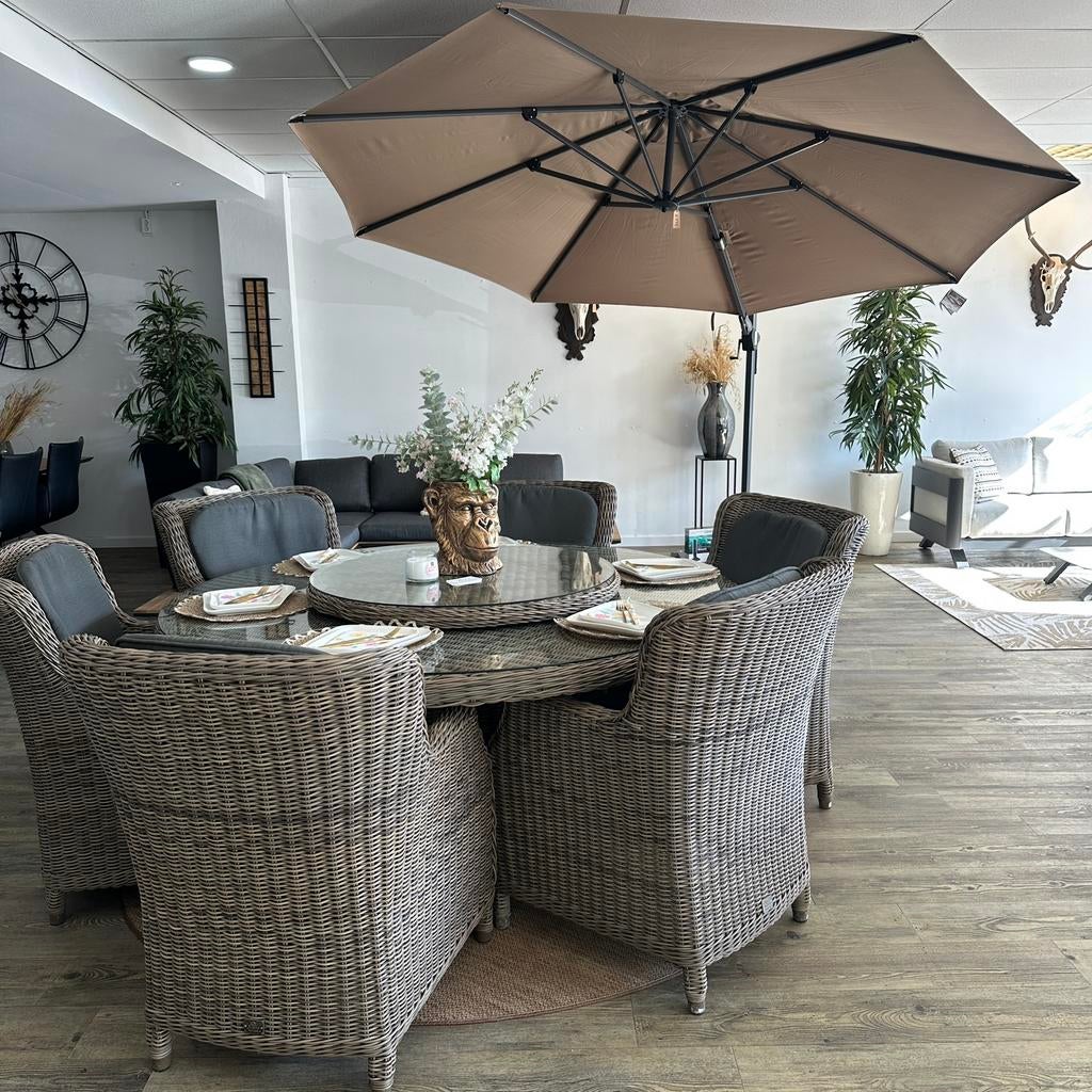 4 Seasons Outdoor (4SO) ronde Tuinset – 170 cm — TWV €4500,-, Verzenden, ., Zo goed als nieuw, Wicker