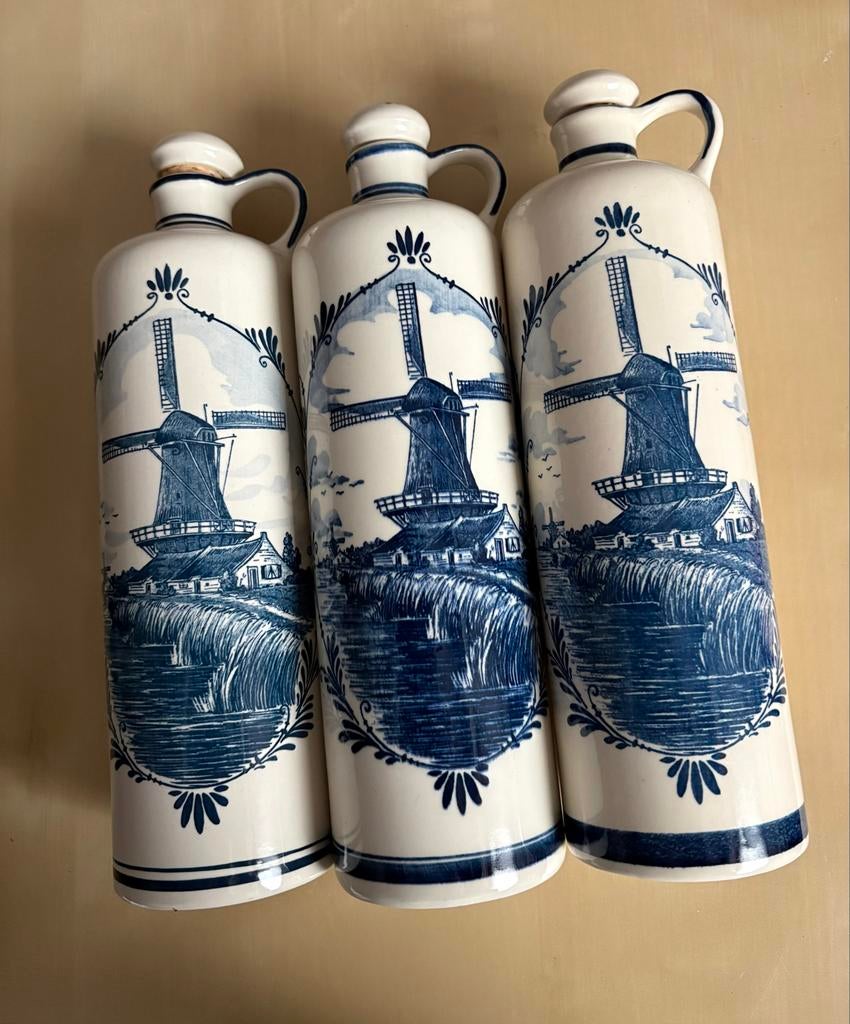 3 vintage Delfts blauwe jenever kruiken Bols, Antiek en Kunst, Ophalen
