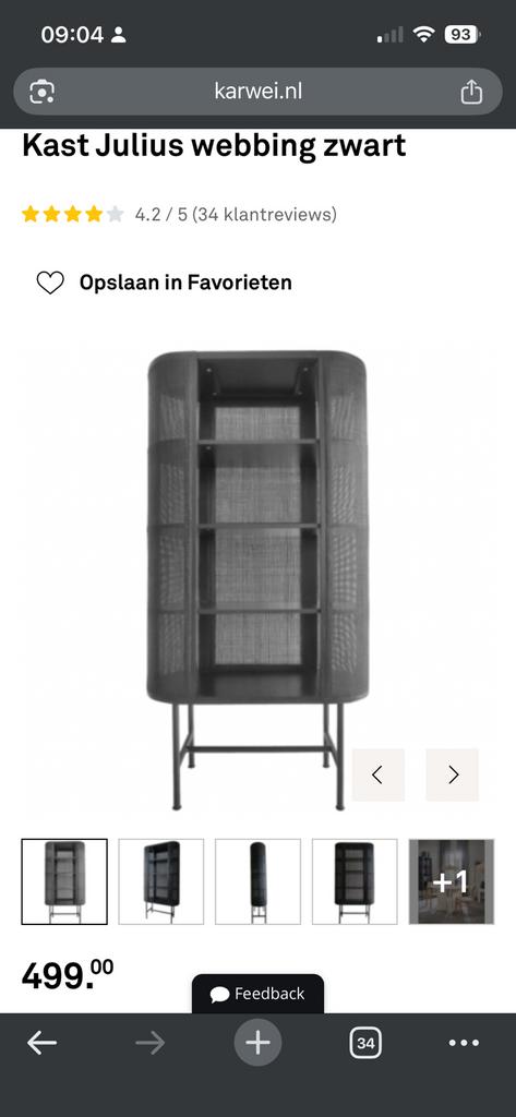 Zwarte webbing kast “Julius” van de Karwei, Ophalen, Gebruikt