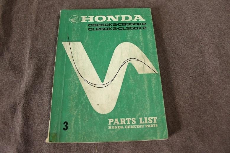Honda CB250 CB350 CL250 CL350 K2 1970 motorcycle parts list, Motoren, Ophalen of Verzenden, Honda