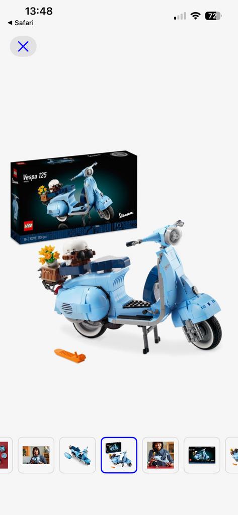 LEGO scooter vespa, 1 speler, Zo goed als nieuw, Vanaf 7 jaar, Ophalen