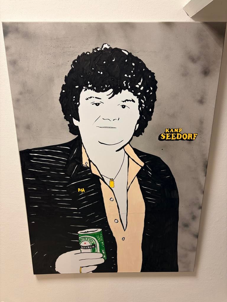 Uniek groot schilderij Kamp Seedorf Hazes, Ophalen