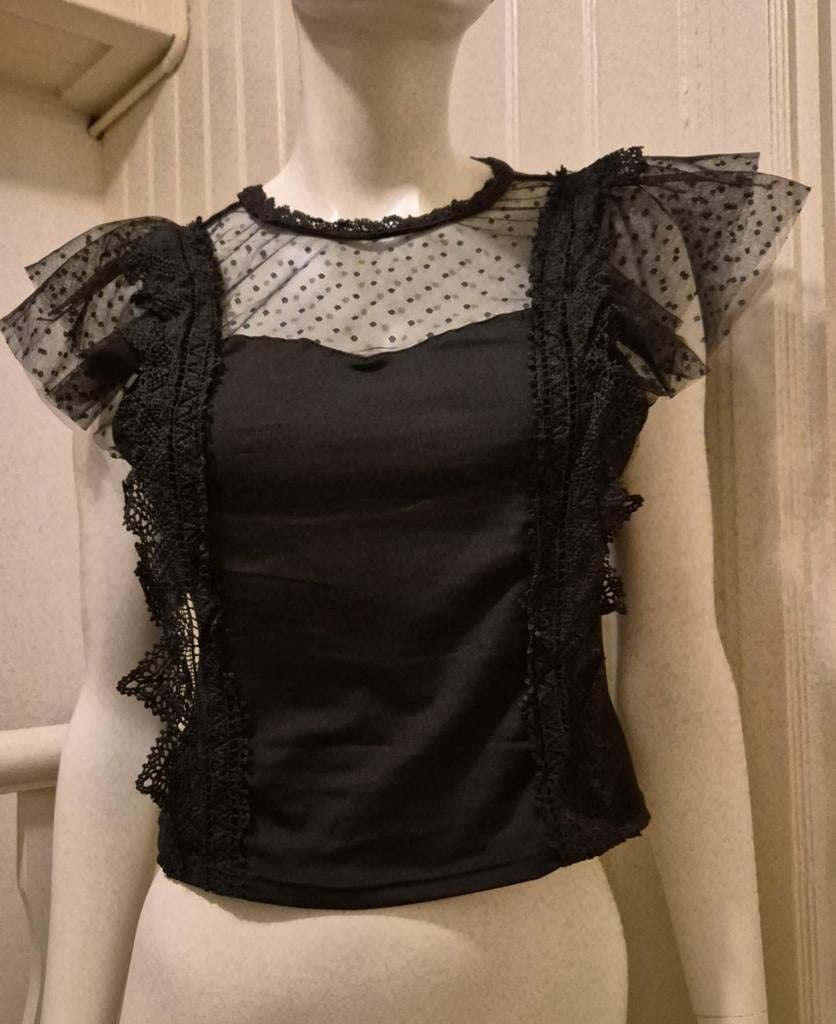 Topje met tule, L/40/12, Kleding | Dames, Ophalen of Verzenden, Zo goed als nieuw, Maat 38/40 (M), Zonder mouw