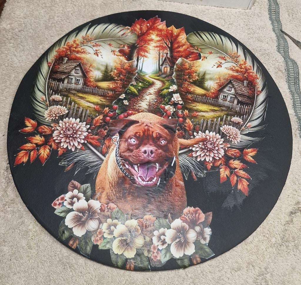 Wandbord decoupage ook met eigen foto's, Antiek en Kunst, Ophalen of Verzenden