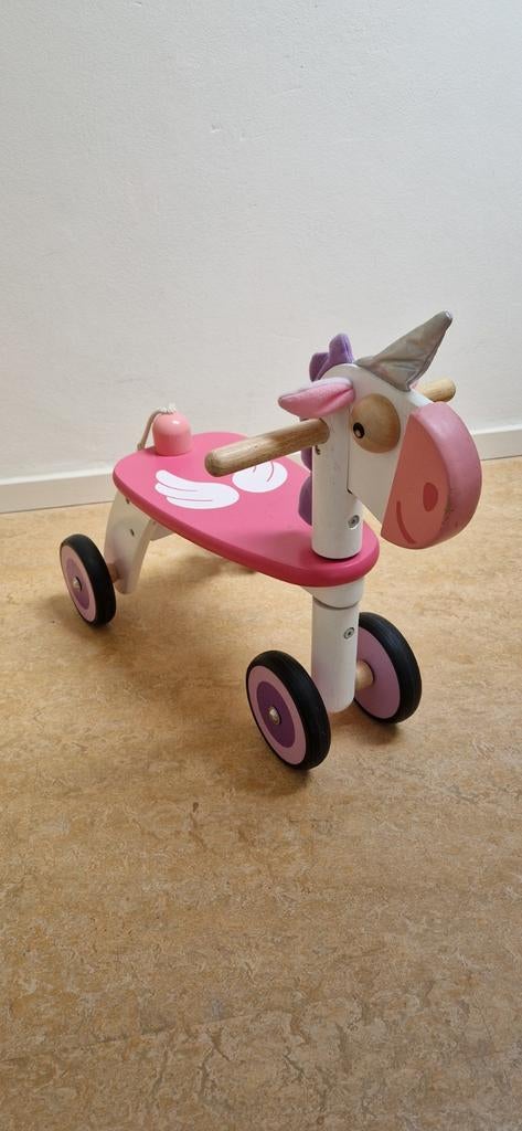 Roze houten loopfiets eenhoorn, Ophalen of Verzenden, Loopfiets