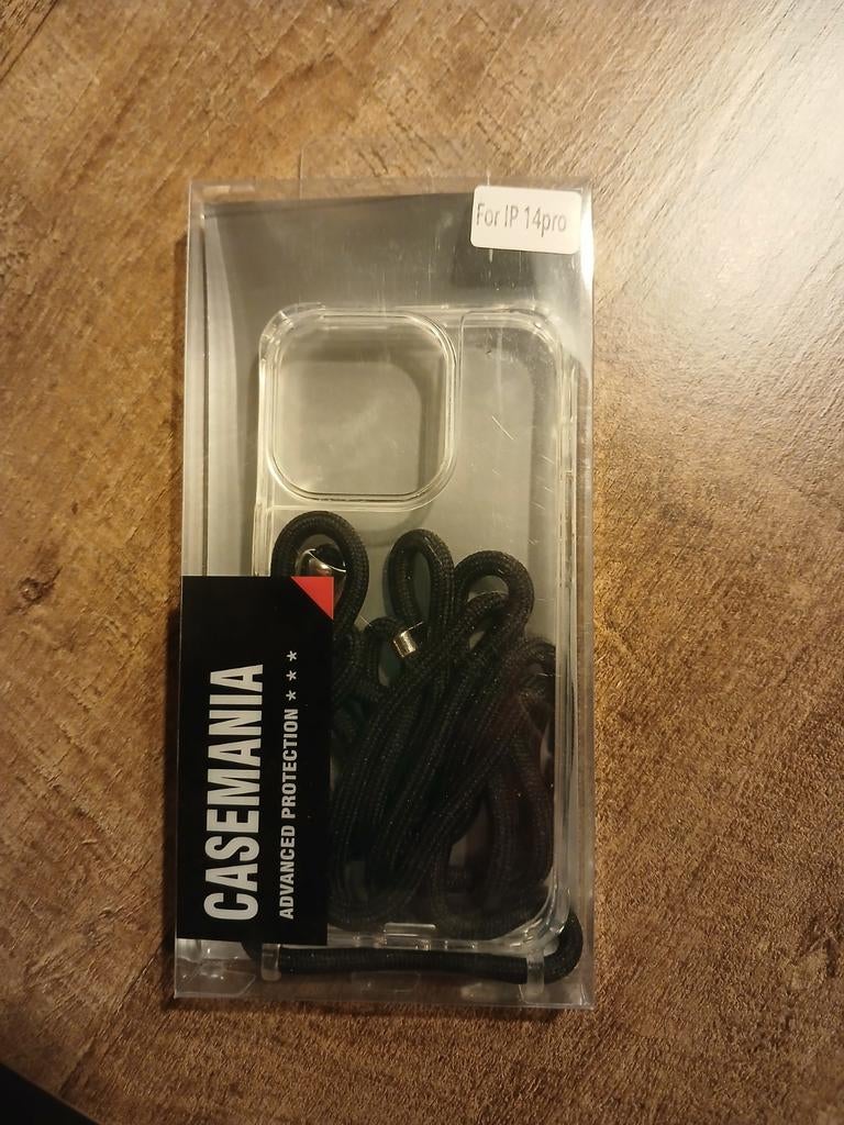 Hoesje met draagkoord iphone 14 pro, Telecommunicatie, Mobiele telefoons | Apple iPhone, IPhone 14 Pro, Zwart, Nieuw, Ophalen of Verzenden