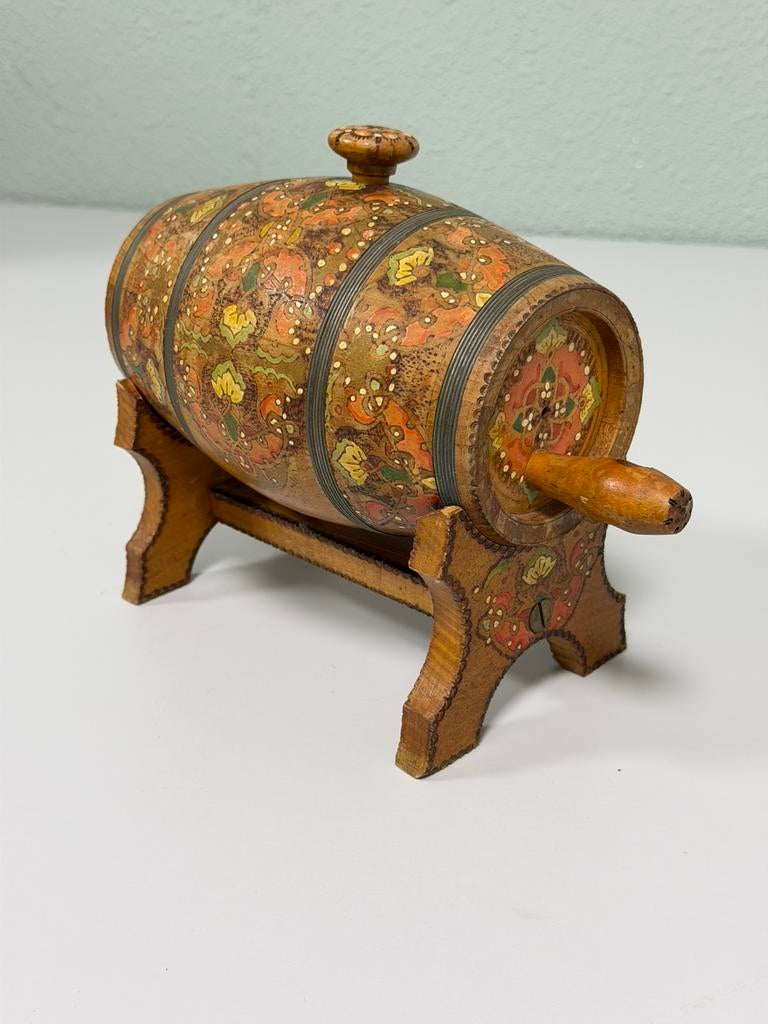 Antieke Houten Boterkarn Karnton Handbeschilderd antiek hout, Ophalen of Verzenden