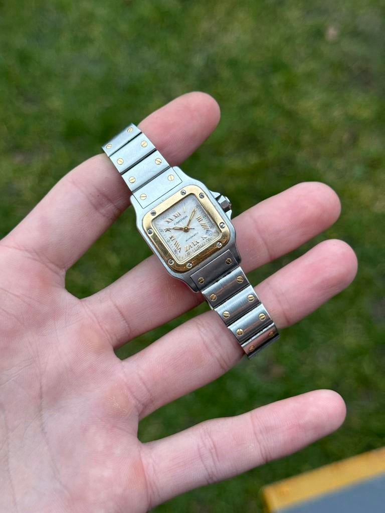 Cartier Santos ref. 2423, Sieraden, Tassen en Uiterlijk, Horloges | Dames, Zo goed als nieuw, Overige merken, Staal, Ophalen of Verzenden