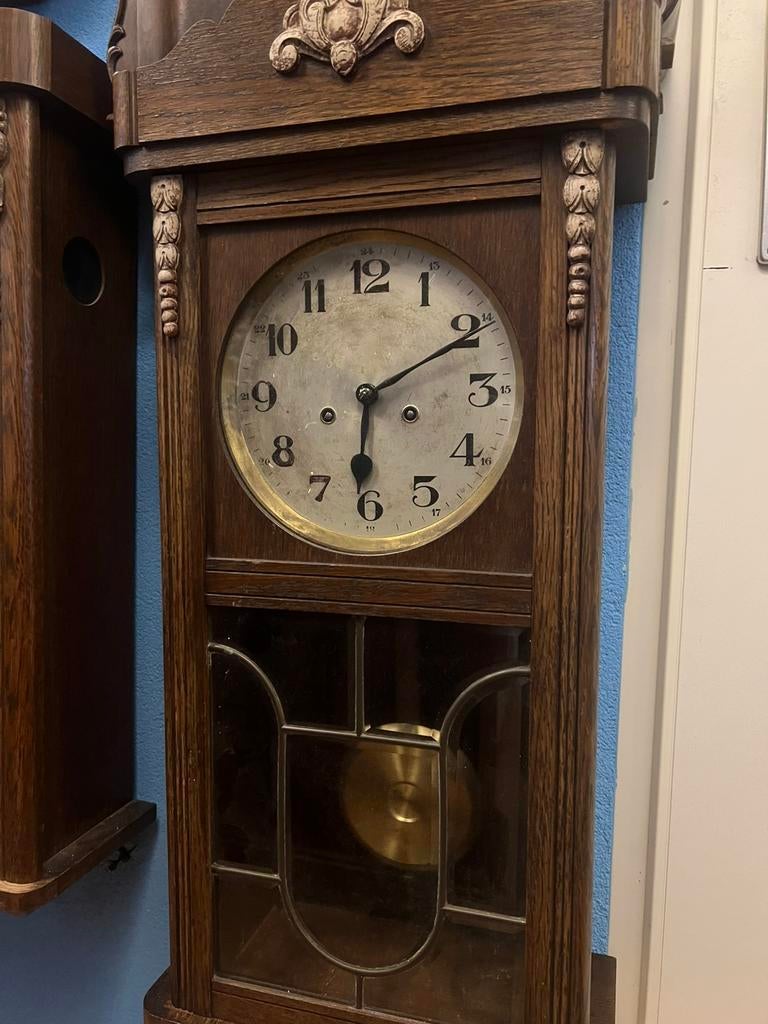 Antieke Gustav Becker Bim Bam Wandklok, Ophalen of Verzenden