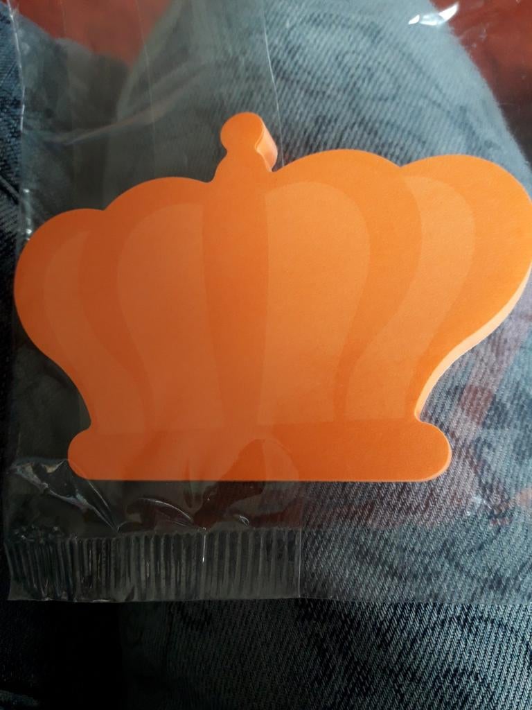 Post-it, zelfklevend memoblokje, oranje kroon, schrijfwaren., Ophalen of Verzenden, Nieuw