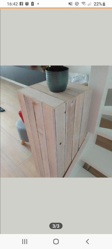 Mooie white wash houten pilaren, 45 tot 60 cm, Vierkant, Ophalen of Verzenden, Hout