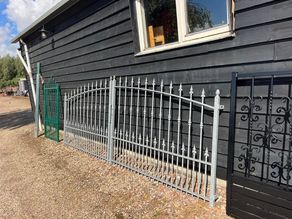 Voorjaarsaanbieding gegalvaniseerde sierpoort tuinpoort, Ophalen, 100 tot 150 cm, Nieuw, IJzer