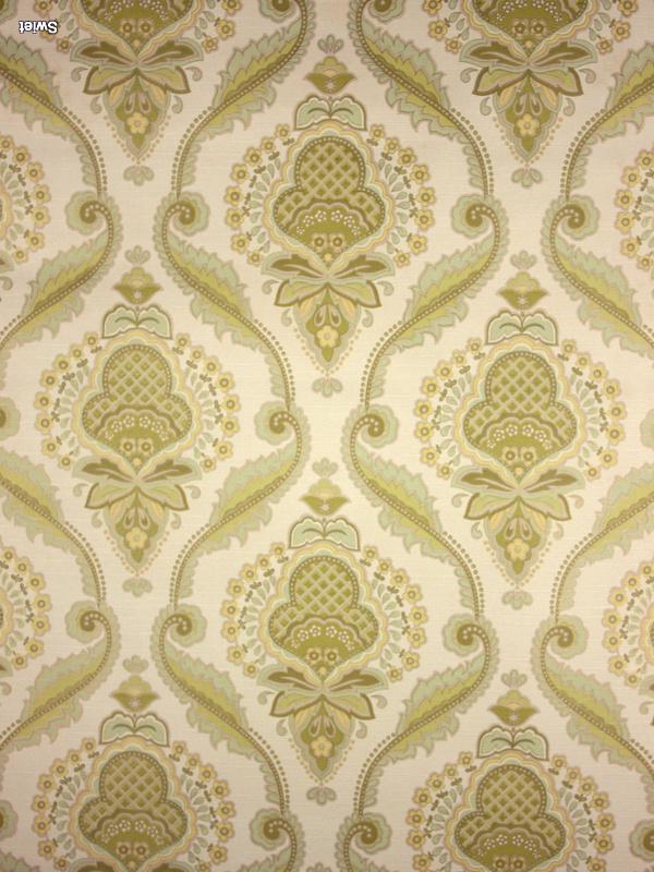 9893 zoetig barok vintage behang in zachtgroen en goud swiet, Ophalen of Verzenden, 50 tot 75 m², Grijs