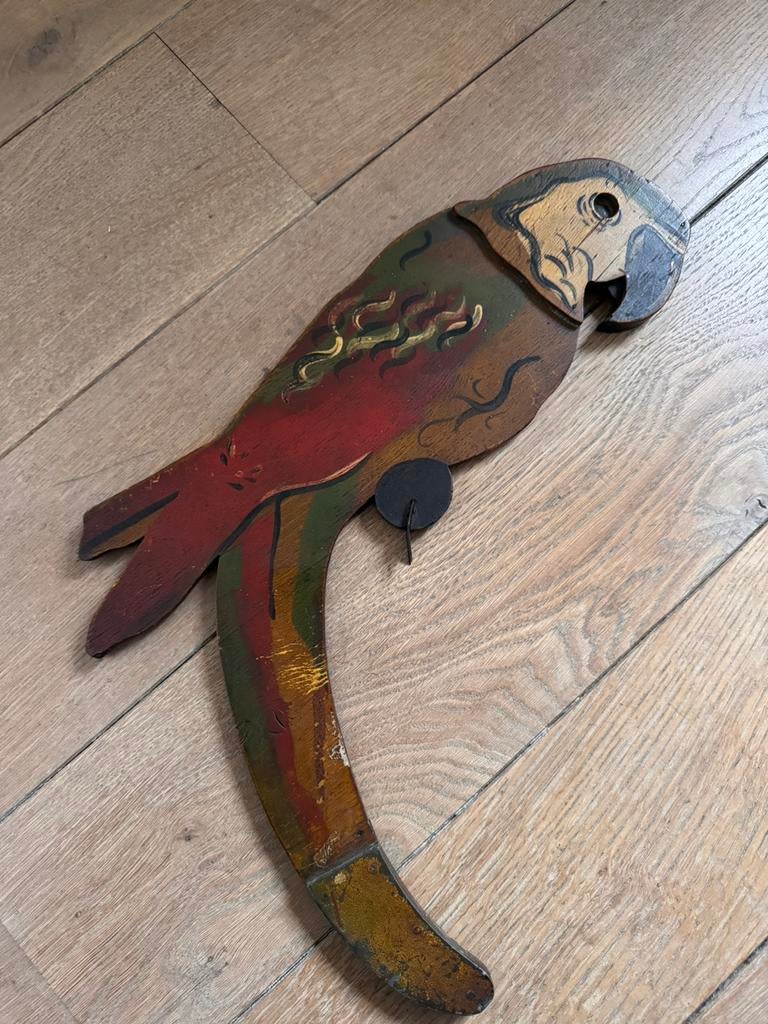 Antieke houten papegaai, Ophalen of Verzenden