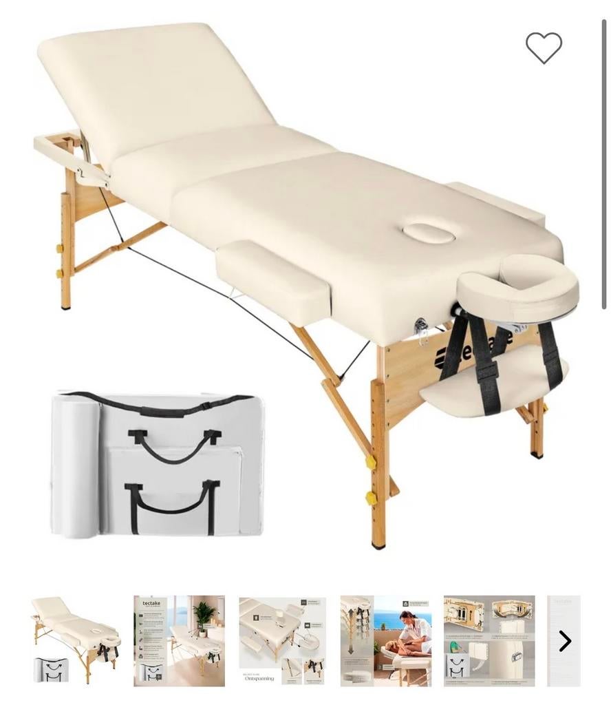 Massagetafel behandeltafel, Ophalen, Gebruikt, Wit, Eén