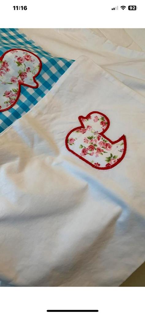 Baby dekbedovertrek  met kussen sloof €10, Jongetje of Meisje, Wit, Dekbedovertrek, Ophalen of Verzenden
