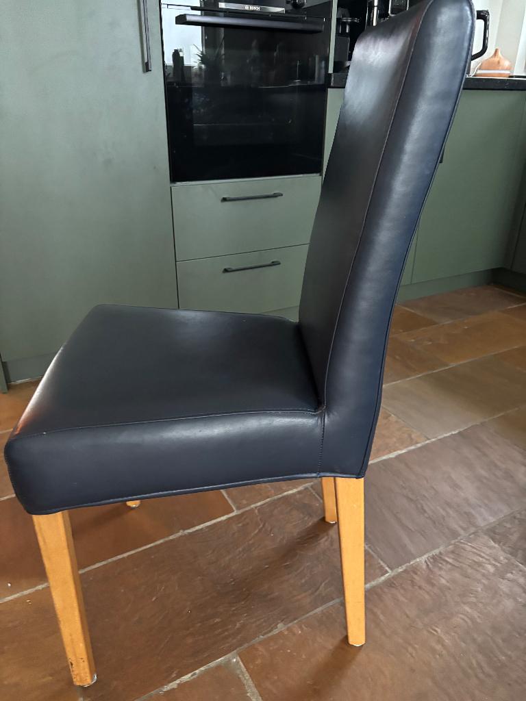 Eetkamerstoelen, Huis en Inrichting, Stoelen, Gebruikt, Vijf, Zes of meer stoelen, Hout, Blauw, Ophalen