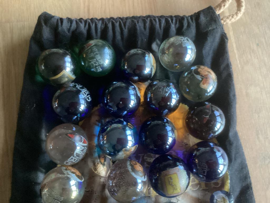 Huis Anubis knikkers met zak, Verzamelen, Ophalen of Verzenden, Gebruikt