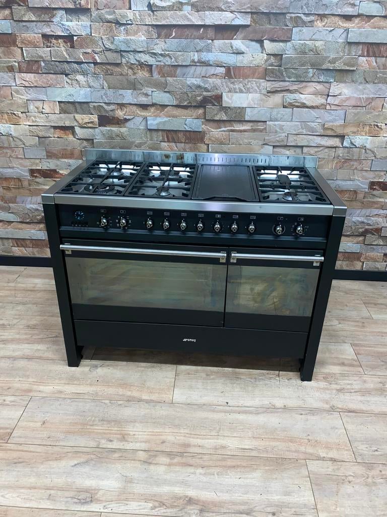 Luxe Smeg Fornuis 6 pits + Grill dubbele oven 120 cm, Fornello Esperta, Grill, Ophalen of Verzenden, Zo goed als nieuw