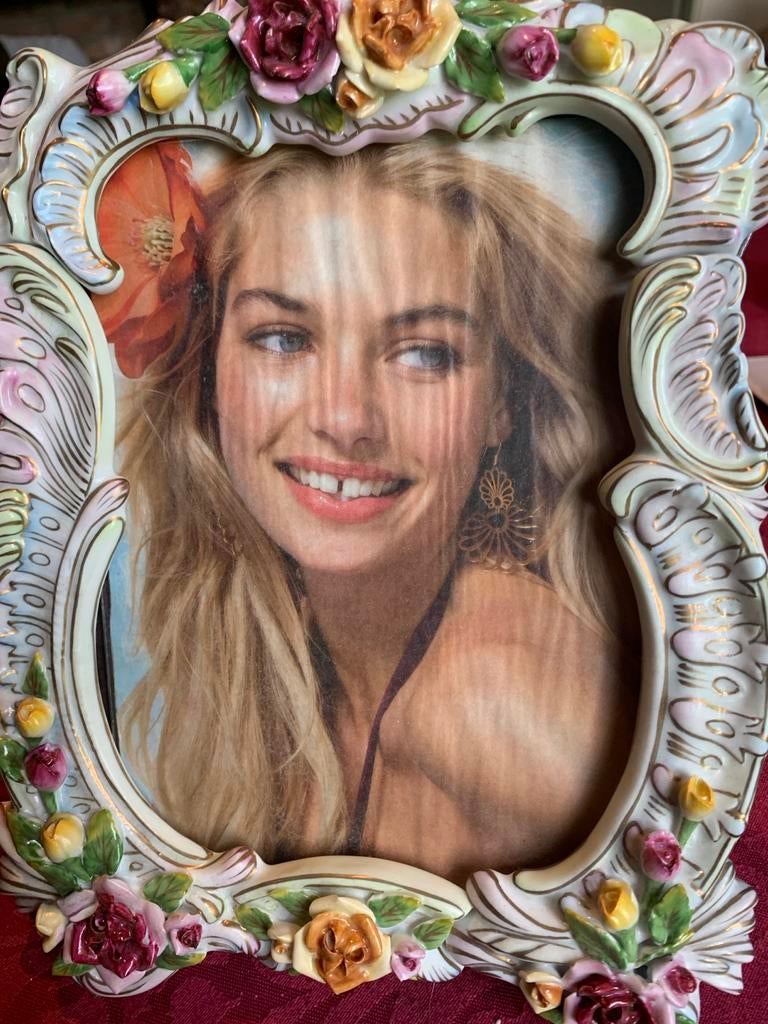 Dresden Fotolijst met Bloemen, Antiek en Kunst, Ophalen of Verzenden