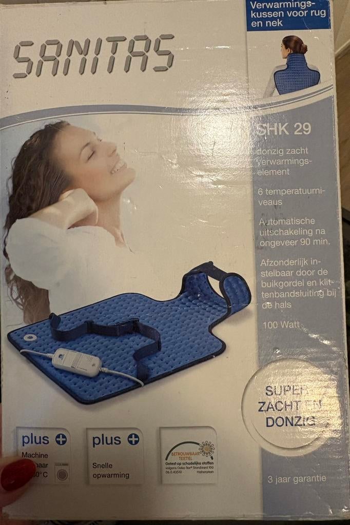 Sanitas Warmtekussen voor rug/nek kleur blauw, Ophalen of Verzenden, Zo goed als nieuw, Overige typen