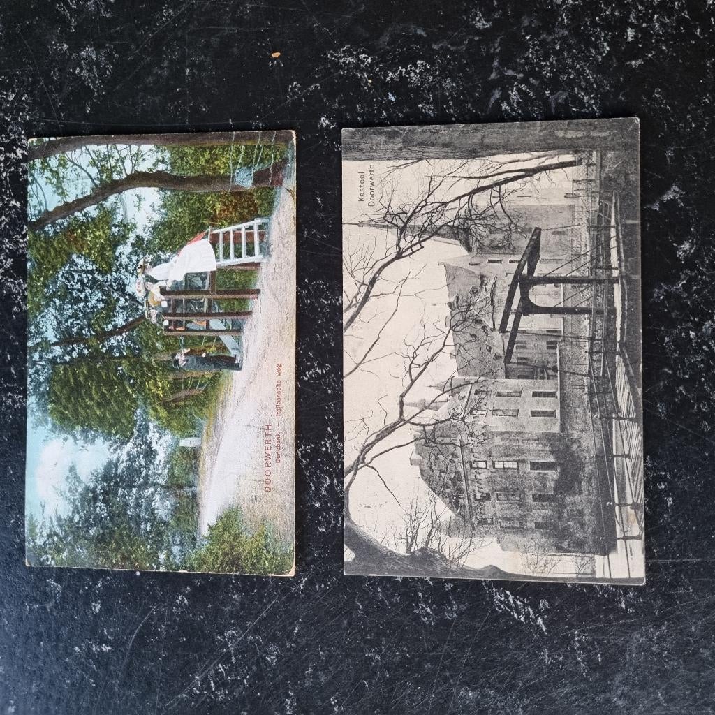 2x ansichtkaarten Doorwerth, Ophalen of Verzenden, Voor 1920, Gelopen, Gelderland