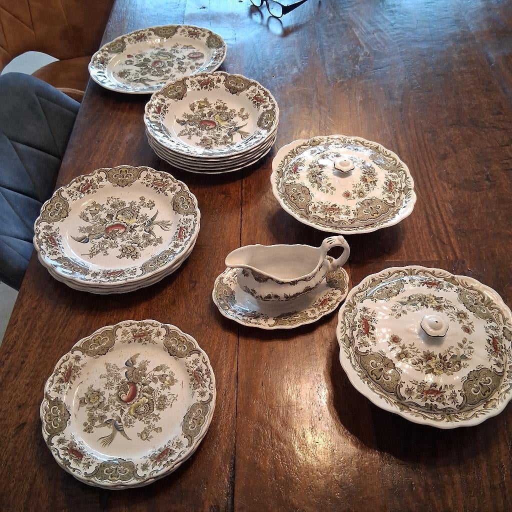 servies staffordshire  windsor ridway, Antiek en Kunst, Antiek | Servies compleet, Ophalen
