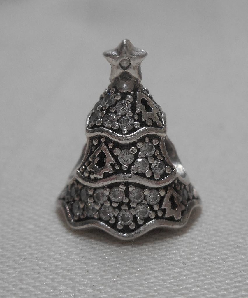 Zilveren Pandora kerstboom bedel nr.1412, Verzenden, Pandora, Zo goed als nieuw, 1 bedel