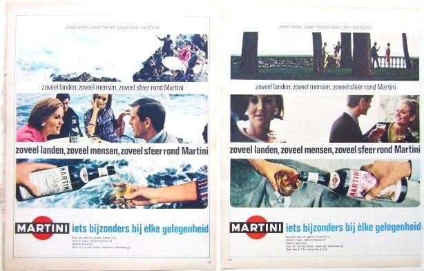 8 vintage reclames Martini drank 1962-1967 Iets bijzonder, Verzamelen, Merken en Reclamevoorwerpen, Gebruikt, Gebruiksvoorwerp
